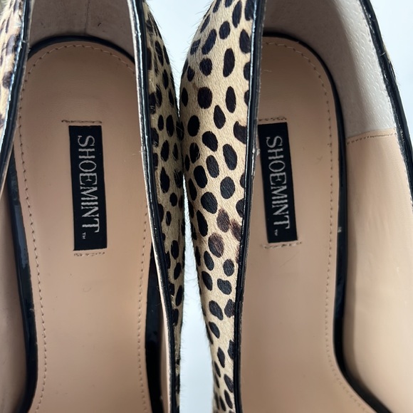 SHOEMINT Jess Dalmation LEOPARD PONY HAIR Platform HEELS WOMEN'S 
Size 9 - Picture 17 of 17
